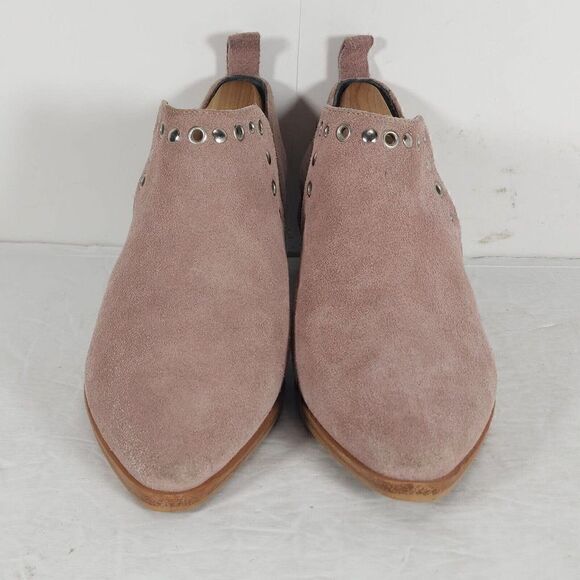 Rebecca Minkoff Women's Annette US 7M Pink Suede Studded Cut Out Bootie Boots - Picture 5 of 12